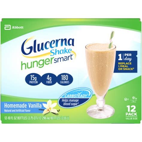 Glucerna Hunger Smart Diabetes Vanilla Nutritional Shake 12 Bottles