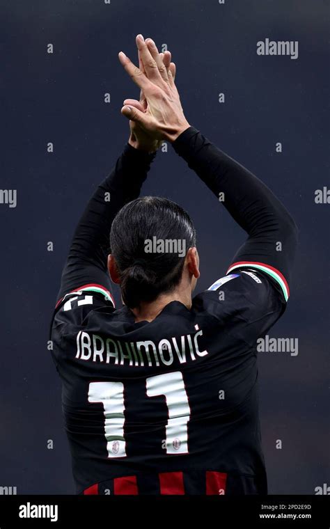 Milano, Italy. 13th Mar, 2023. Zlatan Ibrahimovic of Ac Milan gestures ...