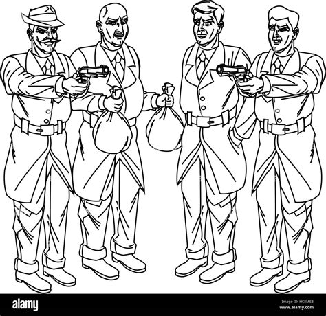 Inspector Police And Thief Cartoon Design Stock Vector Image Art Alamy