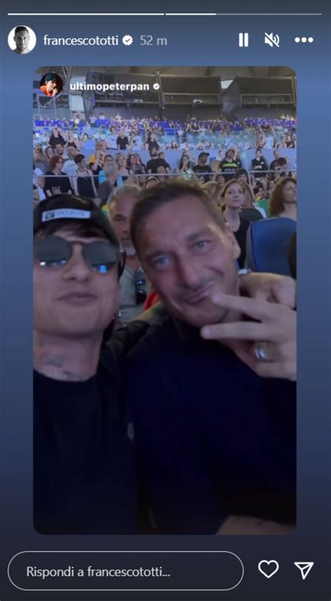 Instagram Totti E Ultimo Insieme Al Concerto Di Vasco Foto