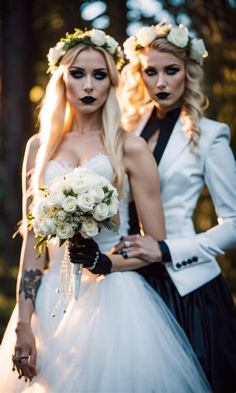 Two Blonde Haired Goth Lesbian Brides By Tiamatnightmare On Deviantart