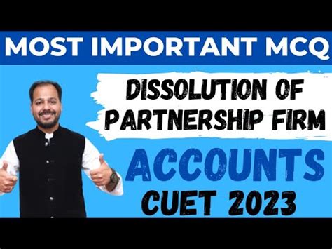 Most Important MCQ Dissolution Of Partnership Firm CUET Accountancy