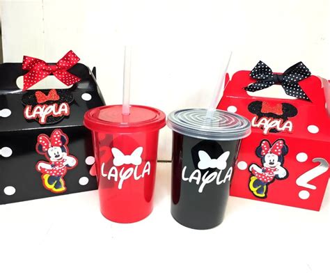 Lunch Box Tema Minnie Mouse Y Vasos Personalizados Minnie Mouse