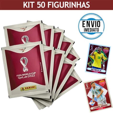 Kit 50 Figurinhas Do Álbum Copa Do Mundo 2022 10 Envelope LOJABU