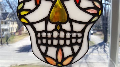 Day Of The Dead Sugar Skull Stained Glass Sun Catcher Dia De Etsy