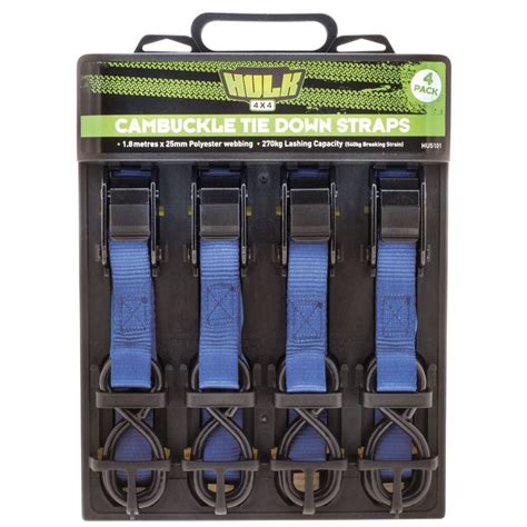 Hulk 4x4 Cambuckle Tiedown Straps 4pk Hulk