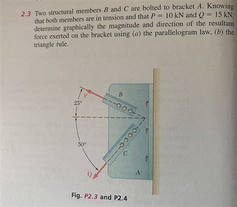 Solved 2 3 Two Structural Members B And C Are Bolted To Chegg