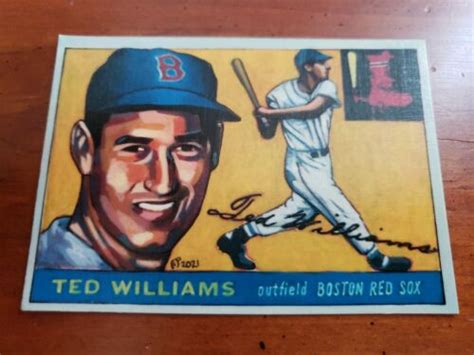 Baseball Art Card Print Of Ted Williams Ebay