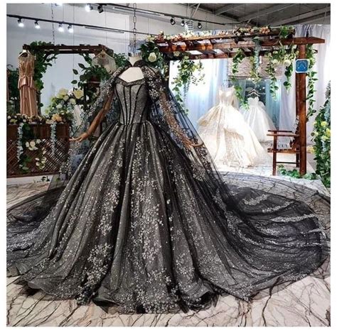 Black Wedding Gowns Sparkle Wedding Dress Gothic Wedding Dream