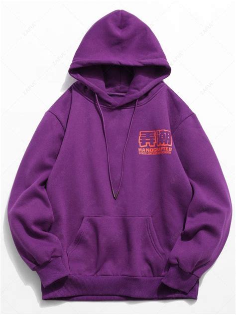 36 Off 2021 Streetwear Graphic Fleece Hoodie In Purple Zaful