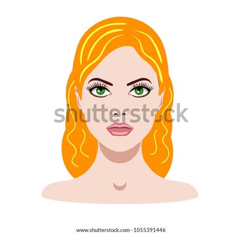 Vector Illustration Face Girl Red Hair Stock Vector Royalty Free