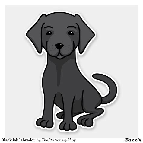 Black Lab Labrador Sticker In 2021 Dog Drawing Dog