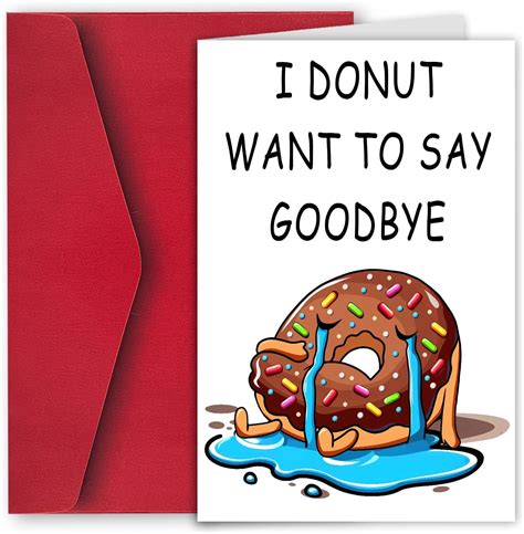 Amazon Onechi Funny Coworker Leaving Card Cute Donut Goodbye