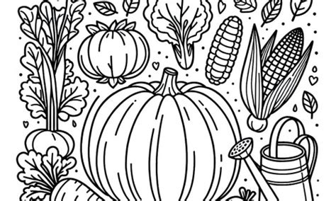 Coloriage de fruits et légumes du potager à Télécharger ou à Imprimer