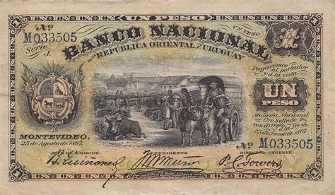 RealBanknotes.com > Uruguay pA90a: 1 Peso from 1887