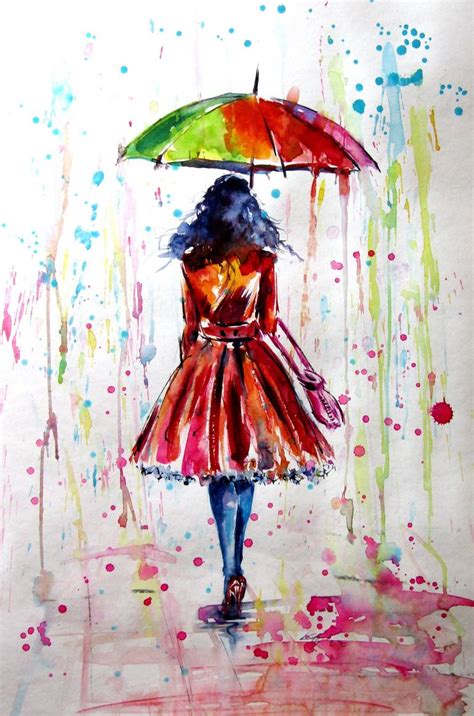 Colorful rainy day Painting by Kovacs Anna Brigitta | Saatchi Art