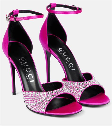 Gucci Crystal-embellished satin sandals Gucci
