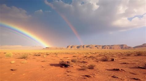 Premium AI Image | Rainbow over the desert