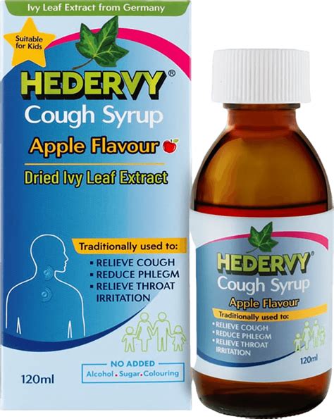 Hedervy Cough Syrupapple Flavour 120ml Hedervy