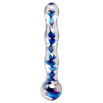 Icicles No Heart Shaped Ribbed Glass Dildo Glass Dildos