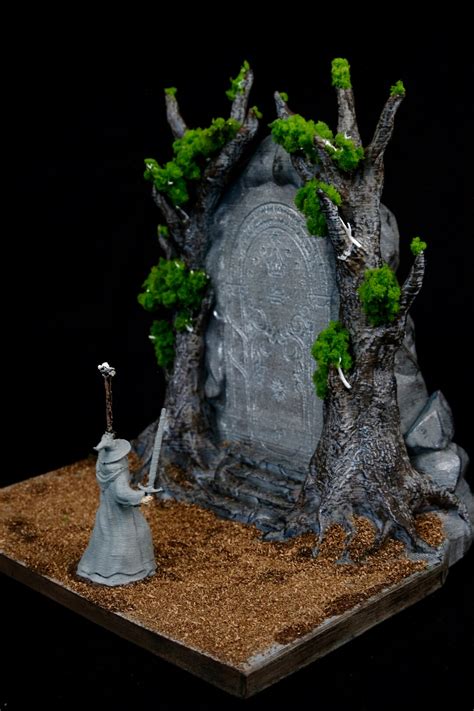 Doors Of Durin Ringsmoria Doordiorama Statue Decorationbookshelf