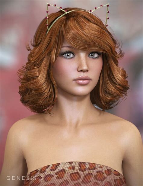 Cats Meow Hair For Genesis 2 Female S And V4 Textures Render State