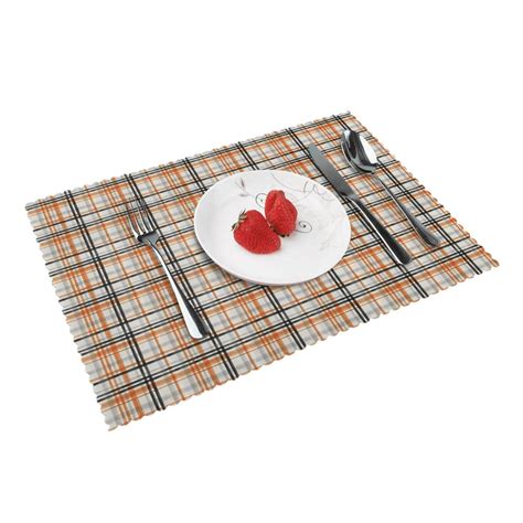 DCHYO Orange Buffalo Plaid Placemat Anti Oil And Heat Insulating