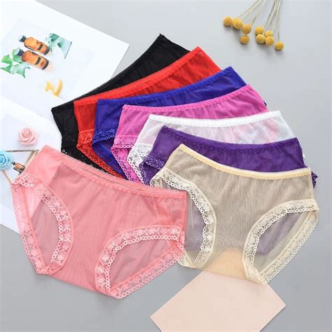WOMEN S LACE BRIEFS Panties See Through Mesh Sheer Underwear Knickers Lingerie PicClick AU