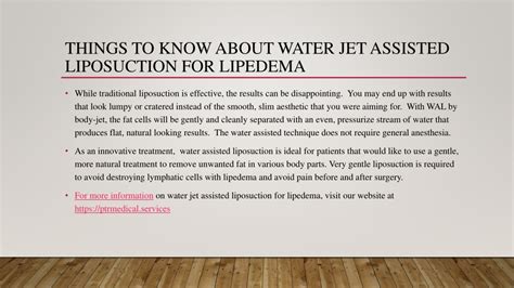 Ppt Things To Know About Water Jet Assisted Liposuction For Lipedema Powerpoint Presentation