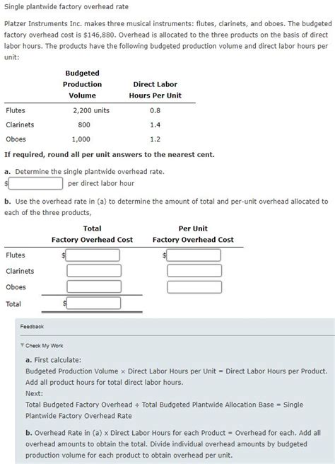 Solved Single Plantwide Factory Overhead RatePlatzer Chegg