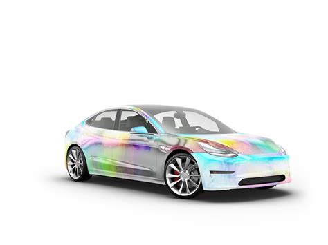 Rwraps™ Holographic Chrome Silver Neochrome Vehicle Wraps Vehicle