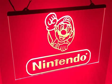 Nintendo Mario Led Neon Sign Hang Signs Wall Game Room, Bedroom - Other Collectible Lighting