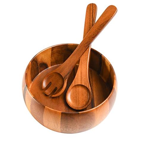 Gibson Home Laurel Acacia Wood Salad Bowl Set Piece Acacia Wood