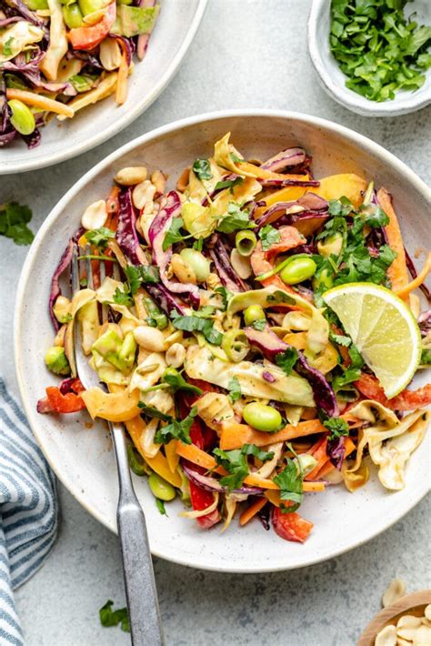 Thai Crunch Salad With Creamy Peanut Dressing All The Healthy Things