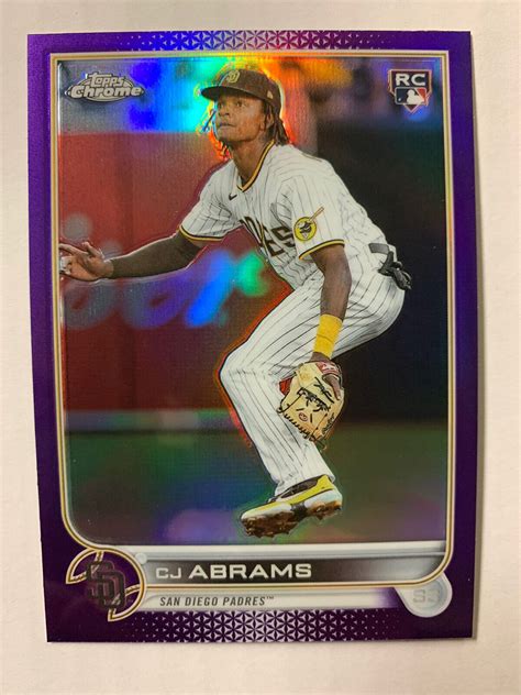 C J Abrams Topps Chrome Update Purple Refractor Usc Rookie Rc