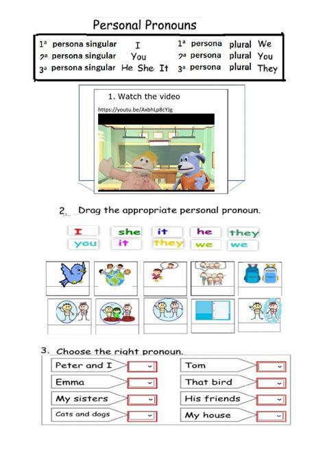 Subject Pronouns Interactive Activity For 3º Live Worksheets