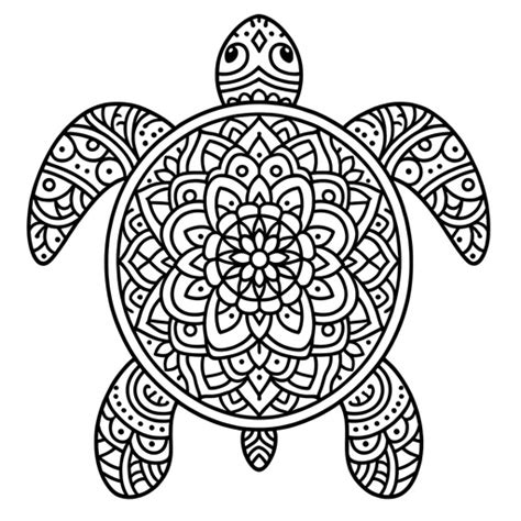 Mandala Turtle Coloring Page- 4 Free Printable Pages