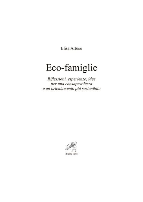 Eco Famiglie Libro Il Leone Verde Edizioni