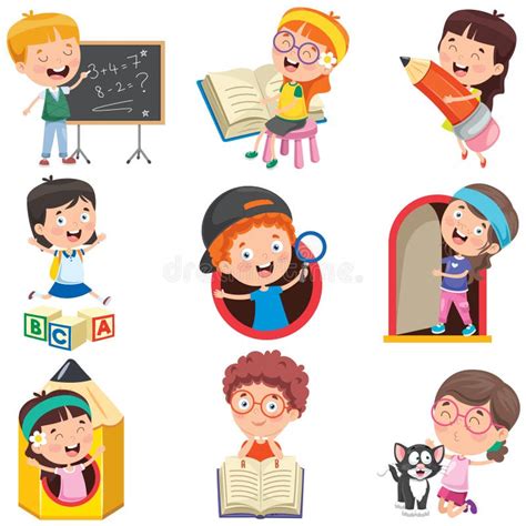 Cartoon Characters Doing Various Activities Stock Vector - Illustration ...