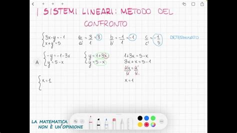 Lezione 05 I Sistemi Lineari Metodo Del Confronto Youtube