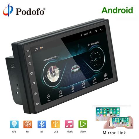 Podofo Android 2 Din Car Radio Multimedia Video Player GPS Navigation 2