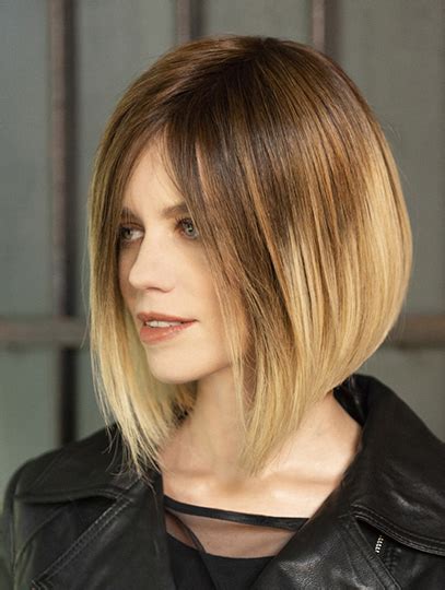 Straight Ombre2 Tone 12 Chin Length Synthetic Bobs Fabulous Lace Front Wigs