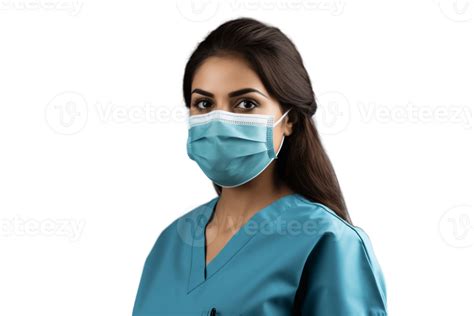 Ai Generated An Indian Nurse In Medical Scrub On Transparent Background