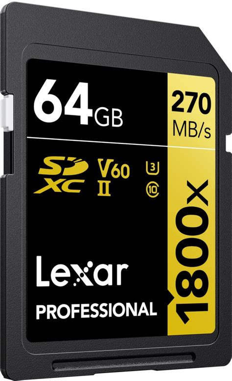 Lexar Professional SDXC Gold 64GB 1800x UHS II V60 SD Karten Fotogena