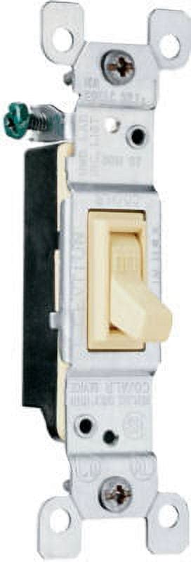 Pass Seymour TradeMaster Grounding Toggle Switch 15A Ivory Each