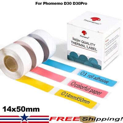 Phomemo Labels X Mm Blue Pink Yellow Self Adhesive Thermal Paper For