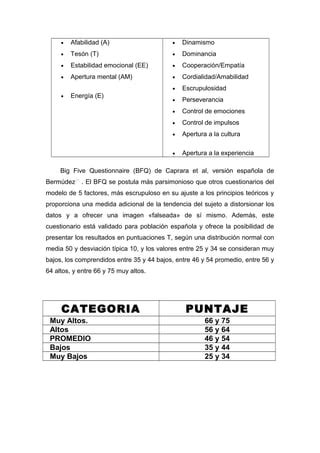 Bfq Big Five Ficha Tecnica PDF