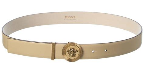 Versace Medusa Biggie Leather Belt In Brown White Lyst