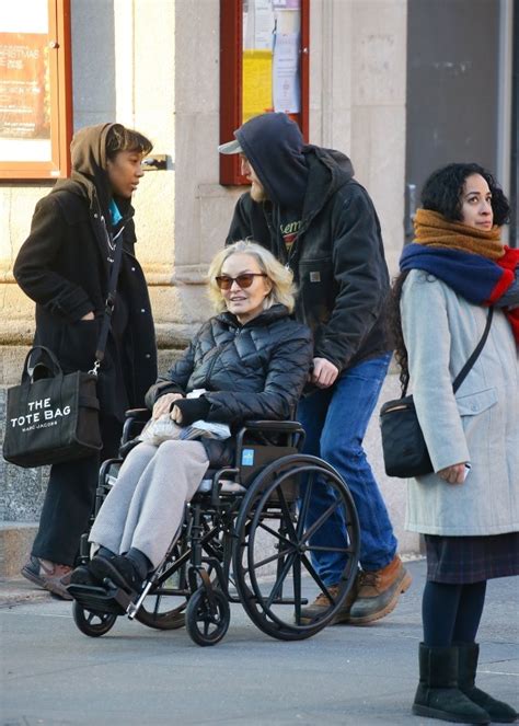 Jessica Lange 74 Pushed In Wheelchair By Son Samuel Walker Shepard On Nyc Streets After Date