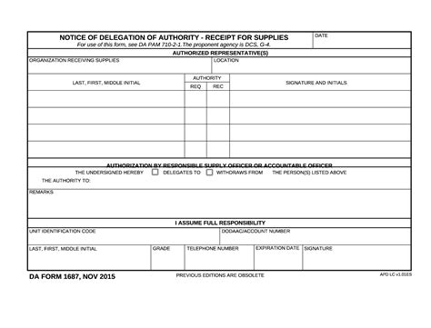 Da Form 1687 Signature Card Forms Docs 2023